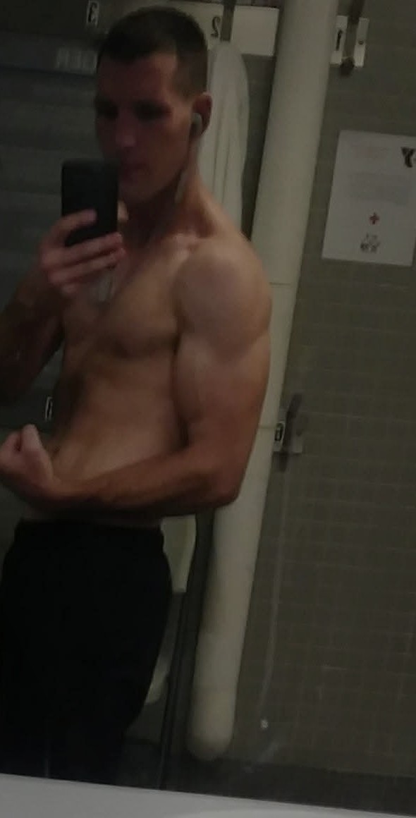 Kyle Serina, founder of Social Sphere Advertising, in the gym